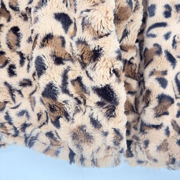 Calvin Klein Leopard Faux Fur Jacket Brown Black Animal Print Women’s Size M - Picture 10 of 10